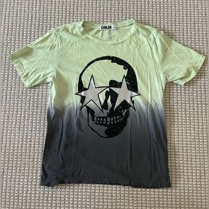 CHRLDR size XS T Shirt skull with silver star eyes